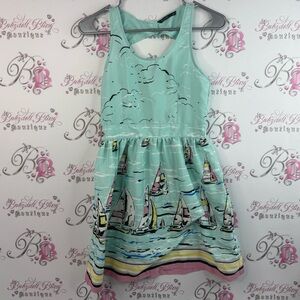 Miso dress sailing ocean blue aqua unique Sailboat Print Mini Dress Aqua clouds